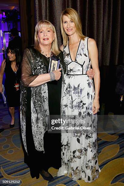 Actresses Diane Ladd and Laura Dern attend AARP's Movie For GrownUps Awards at the Beverly Wilshire Four Seasons Hotel on February 8, 2016 in Beverly...