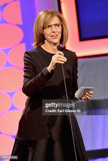 Writer Nancy Meyers, winner of the Best Comedy award for 'The Intern,' speaks onstage at the AARP's 15th Annual Movies For Grownups Awards at the...
