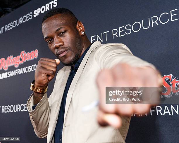 Pro boxer Deontay Wilder attends Rolling Stone Live SF with Talent Resources on February 6, 2016 in San Francisco, California.