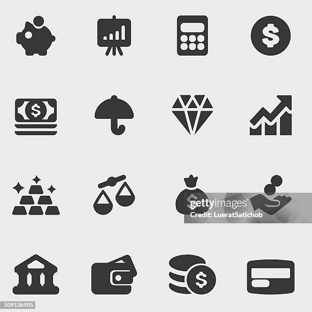 finance silhouette icons | eps10 - interactive whiteboard icon stock illustrations