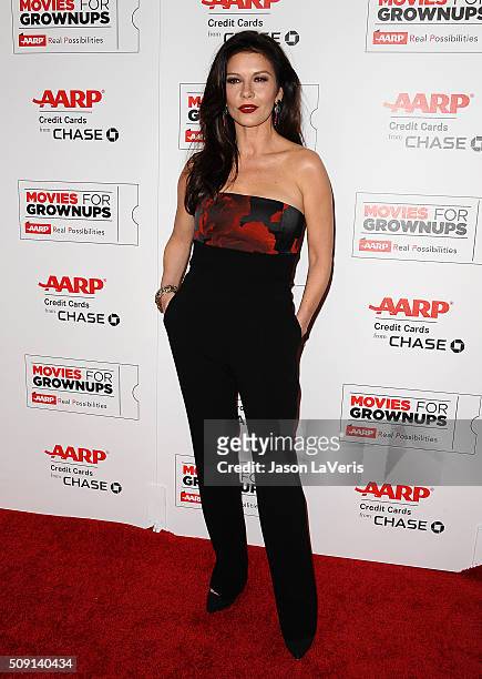 Actress Catherine Zeta-Jones attends the 15th annual Movies For Grownups Awards at the Beverly Wilshire Four Seasons Hotel on February 8, 2016 in...