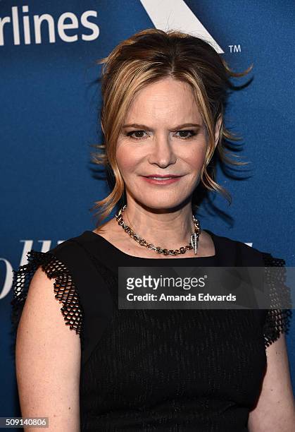 Actress Jennifer Jason Leigh arrives at The Hollywood Reporter's 4th Annual Nominees Night at Spago on February 8, 2016 in Beverly Hills, California.