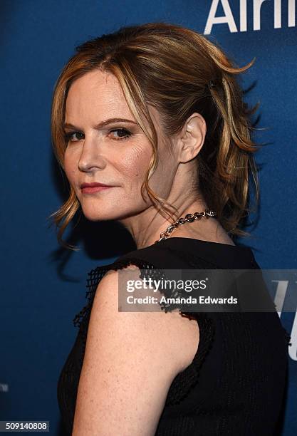 Actress Jennifer Jason Leigh arrives at The Hollywood Reporter's 4th Annual Nominees Night at Spago on February 8, 2016 in Beverly Hills, California.