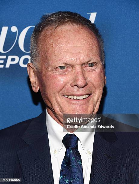 Actor Tab Hunter arrives at The Hollywood Reporter's 4th Annual Nominees Night at Spago on February 8, 2016 in Beverly Hills, California.