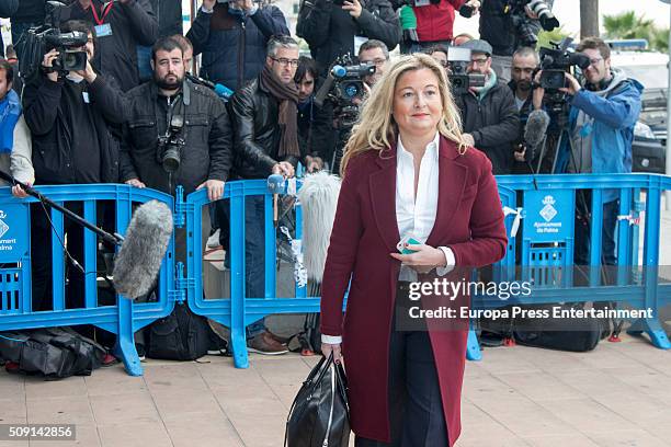 Lawyer of 'Manos limpias' Virginia Lopez Negrete arrives at the courtroom at the Balearic School of Public Administration for summary proceedings on...