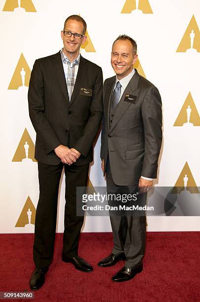 Director Pete Docter and producer Jonas River attend the 88th Annual Academy Awards Nominee Luncheon in Beverly Hills, California.