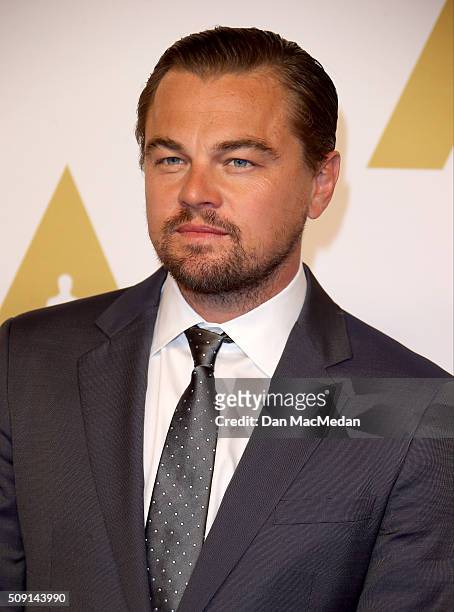 Actor Leonardo DiCaprio attends the 88th Annual Academy Awards Nominee Luncheon in Beverly Hills, California.