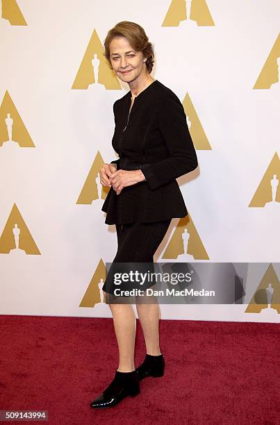 Actress Charlotte Rampling attends the 88th Annual Academy Awards Nominee Luncheon in Beverly Hills, California.