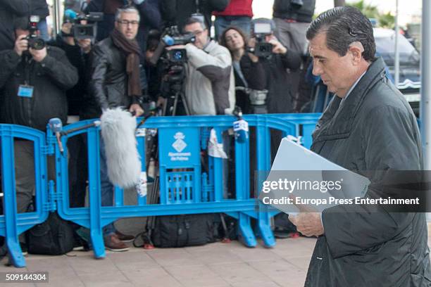 Former President of the Balearic Islands Jaume Matas arrives at the courtroom at the Balearic School of Public Administration for summary proceedings...