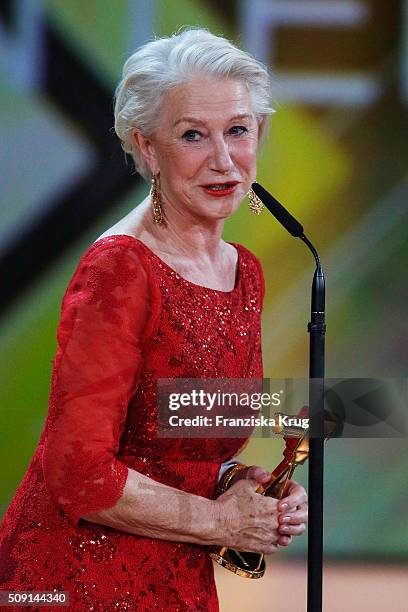 Helen Mirren attends the Goldene Kamera 2016 show on February 6, 2016 in Hamburg, Germany.