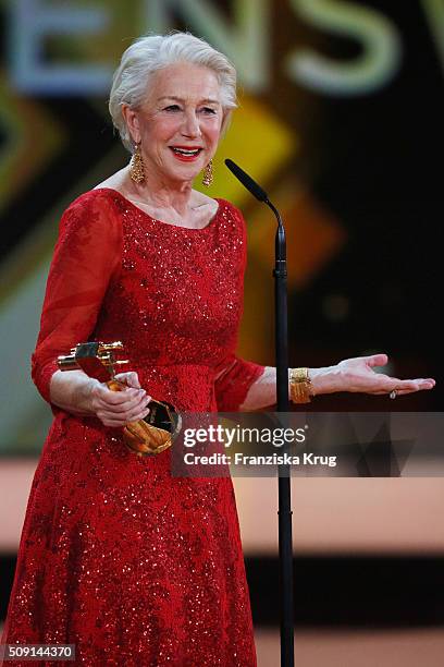 Helen Mirren attends the Goldene Kamera 2016 show on February 6, 2016 in Hamburg, Germany.