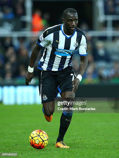 Moussa Sissoko of Newcastle United in action during the Barclays Premier League match between Newcastle United FC and West Bromwich Albion FC at St...