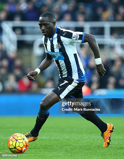 Moussa Sissoko of Newcastle United in action during the Barclays Premier League match between Newcastle United FC and West Bromwich Albion FC at St...