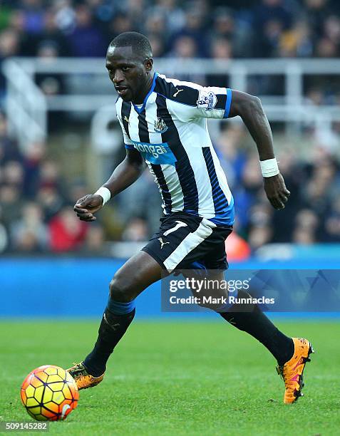 Moussa Sissoko of Newcastle United in action during the Barclays Premier League match between Newcastle United FC and West Bromwich Albion FC at St...