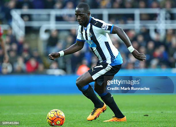 Moussa Sissoko of Newcastle United in action during the Barclays Premier League match between Newcastle United FC and West Bromwich Albion FC at St...