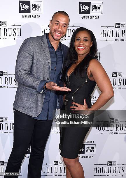 Television personalities Aaron Hines and Nichelle Hines attend the New Era Super Bowl party at The Battery on February 6, 2016 in San Francisco,...