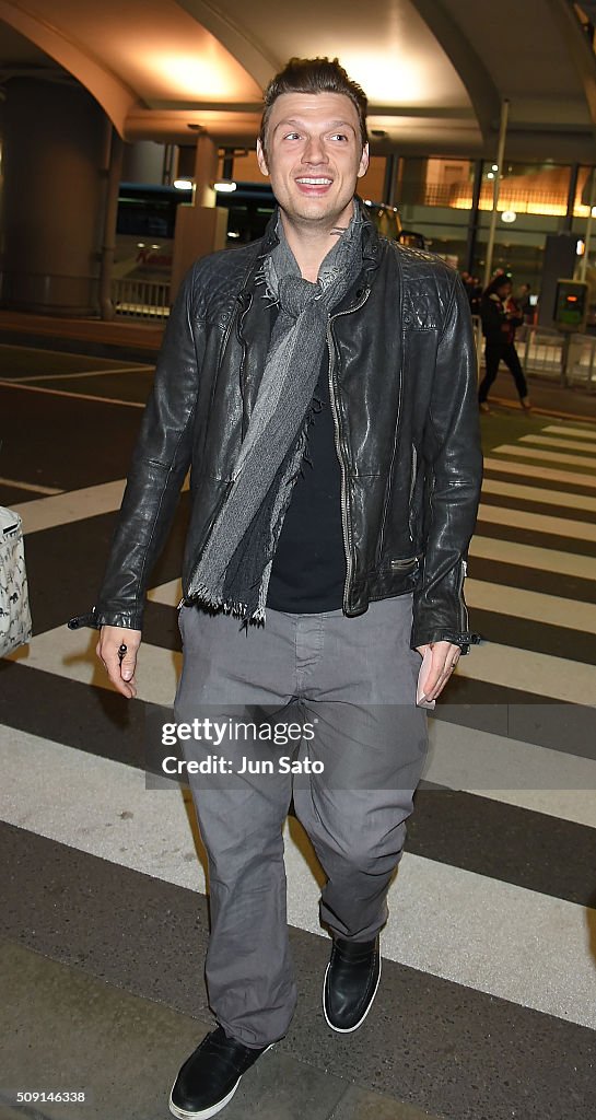 Nick Carter And Wife Lauren Kitt Arrive In Japan