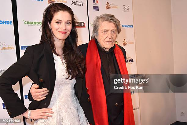 Sarah Barzyk Aubrey and Jean Pierre Mocky attend 'Les Lumieres 2016' Arrivals At Espace Pierre Cardin on February 8, 2016 in Paris, France.