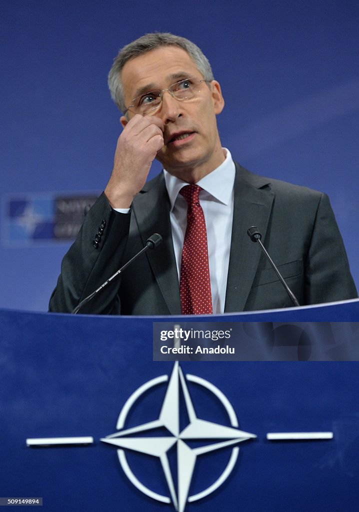 Secretary General of NATO Stoltenberg's press conference in Brussels
