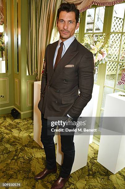David Gandy attends the L.K.Bennett x Bionda Castana lunch at Mark's Club on February 9, 2016 in London, England.