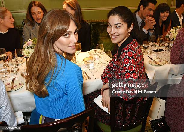 Jacqui Ritchie and Caroline Issa attend the L.K.Bennett x Bionda Castana lunch at Mark's Club on February 9, 2016 in London, England.