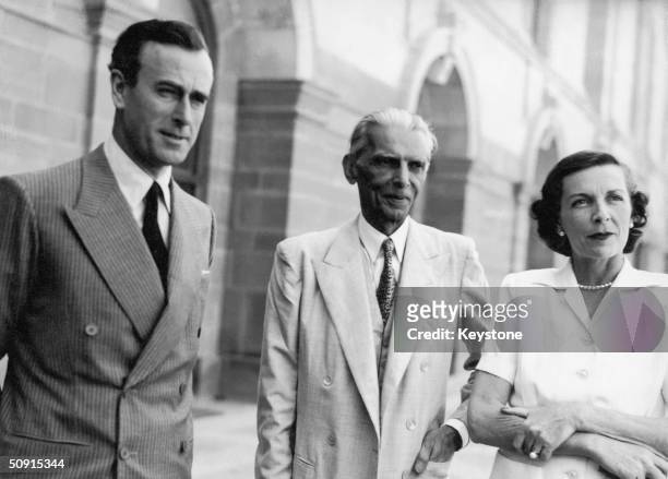 Lord Louis Mountbatten of Burma, the last Viceroy of India and overseer of the partition of India into India and Pakistan, with his wife and Mohammed...
