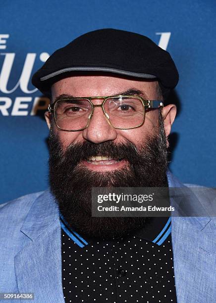 Costume designer Paco Delgado arrives at The Hollywood Reporter's 4th Annual Nominees Night at Spago on February 8, 2016 in Beverly Hills, California.