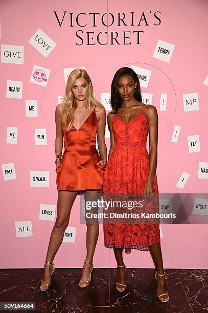 Victoria's Secret Angels Jasmine Tookes and Elsa Hosk reveal their hottest Valentine's Day gift picks on February 9, 2016 in New York City.