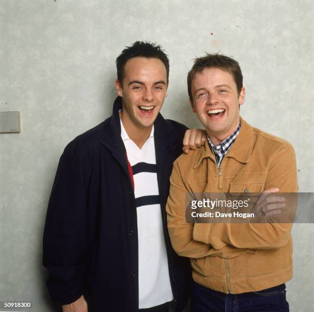 Popular TV personalities Anthony McPartlin and Declan Donnelly, known to their fans as Ant and Dec, circa 1995.