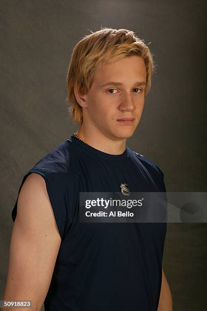 Lauri Korpikoski poses for a portrait during the NHL Draft Testing Day on May 28, 2004 in Toronto, Ontario.