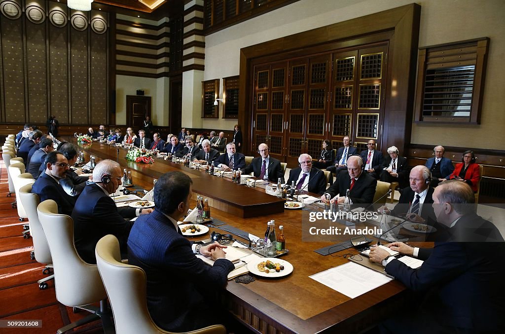 Turkish President Erdogan meets Conference of Presidents committee in Ankara