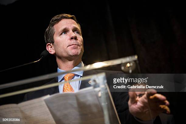 Rep. Robert Dold , speaks at an event unveiling a multi-state program to combat opioid abuse in the U.S. At a Walgreens store on February 9, 2016 in...
