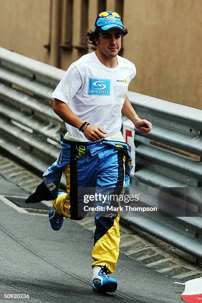 Fernando Alonso of Spain and Renault before qualfying for the Monaco F1 Grand Prix on May 22 in Monte Carlo, Monaco.