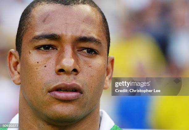 Portrait of Gilberto Silva of Brazil prior to the FIFA Centennial Match between France and Brazil at the Stade de France on May 20, 2004 in Paris,...