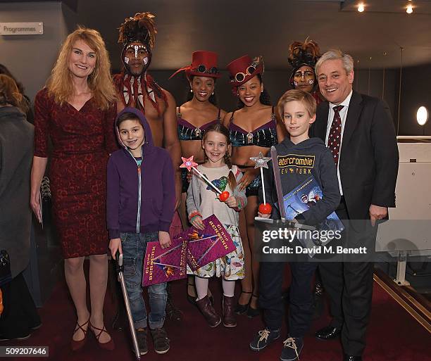 Sally Bercow and John Bercow attend the Press Night performance of "Cirque Berserk!" at The Peacock Theatre on February 9, 2016 in London, England.