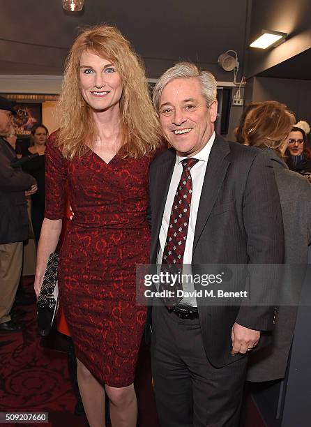 Sally Bercow and John Bercow attend the Press Night performance of "Cirque Berserk!" at The Peacock Theatre on February 9, 2016 in London, England.