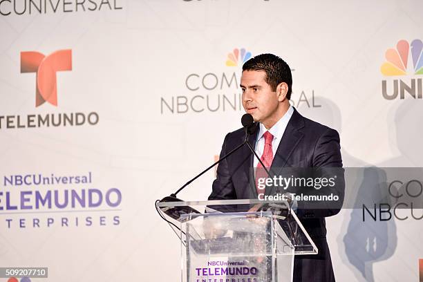 Pictured: Cesar Conde, Chairman, NBCUniversal International Group and NBCUniversal Telemundo Enterprises speaks during the groundbreaking ceremony...