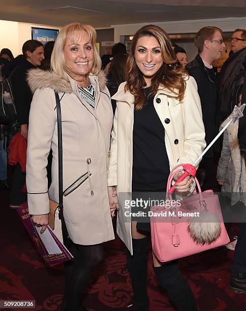 Christina Kalozois and Luisa Zissman attend the Press Night performance of "Cirque Berserk!" at The Peacock Theatre on February 9, 2016 in London,...
