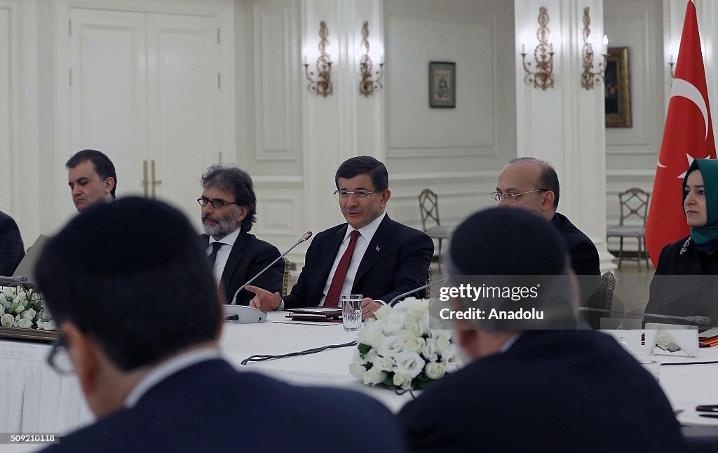 Turkish PM Davutoglu meets Conference of Presidents committee in Ankara