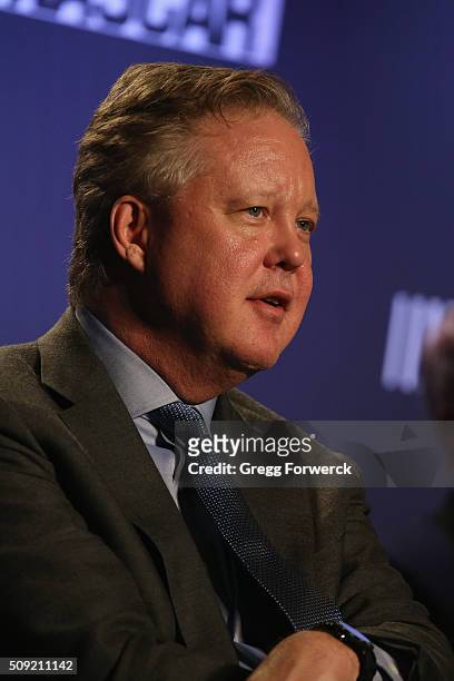 And Chairman of NASCAR Brian France addresses the media at Charlotte Convention Center on February 9, 2016 in Charlotte, North Carolina.