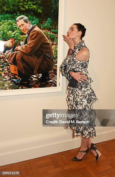 Erin O'Connor attends a private view of "Vogue 100: A Century of Style" hosted by Alexandra Shulman and Leon Max at the National Portrait Gallery on...