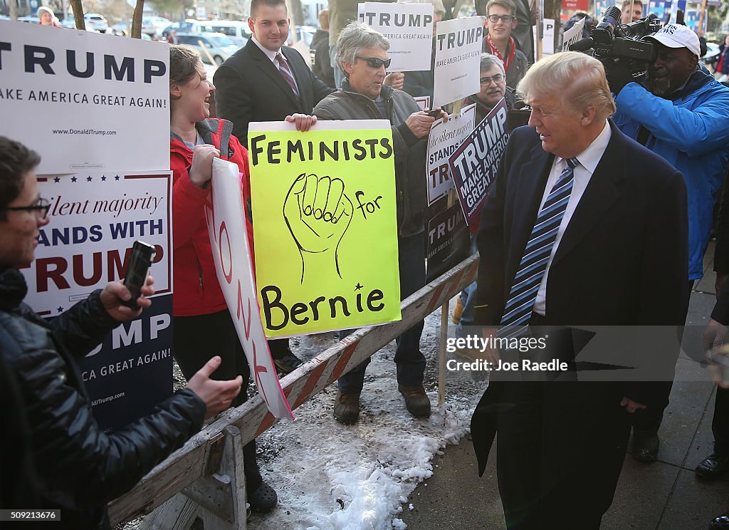 Donald Trump Greets Voters In Manchester