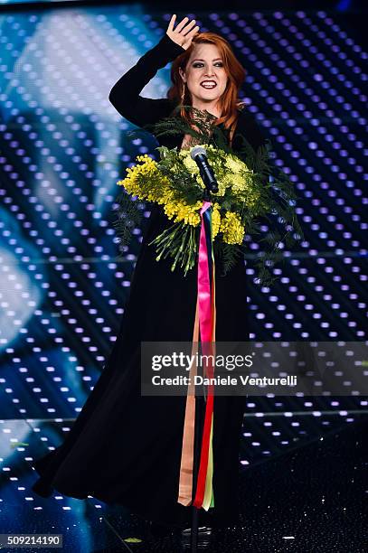 Noemi attends the opening night of the 66th Festival di Sanremo 2016 at Teatro Ariston on February 9, 2016 in Sanremo, Italy.