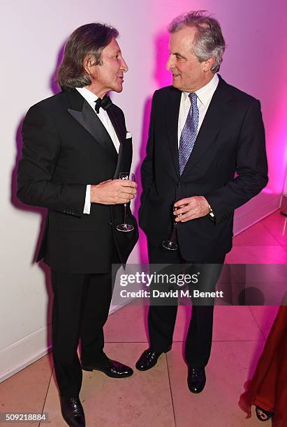 Leon Max and Viscount William Astor attend a private view of "Vogue 100: A Century of Style" hosted by Alexandra Shulman and Leon Max at the National...