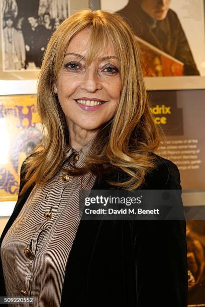 Sharon Maughan attends a private view of "Hendrix At Home" at Jimi Hendrix's restored former Mayfair flat on February 9, 2016 in London, England.
