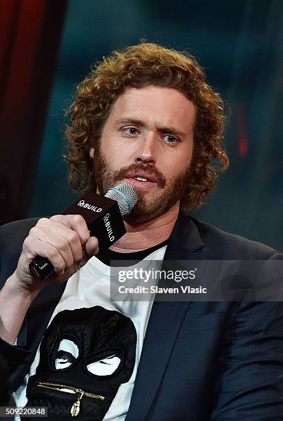 Actor TJ Miller visits AOL Build Speaker Series to discuss their new film "Deadpool" at AOL Studios In New York on February 9, 2016 in New York City.