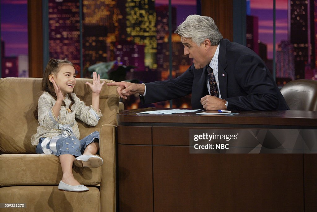 Actress Ariel Gade during an interview with host Jay Leno on ...