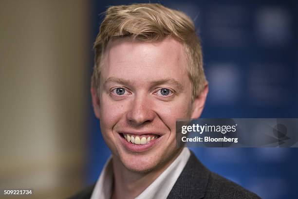 Steve Huffman, co-founder and chief executive officer of Reddit Inc., sits for a photograph after a Bloomberg Television interview at the Goldman...