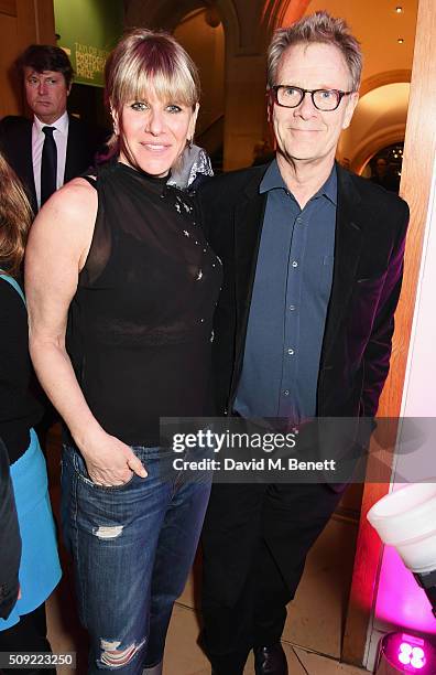 Fiona Golfar and Robert Fox attend a private view of "Vogue 100: A Century of Style" hosted by Alexandra Shulman and Leon Max at the National...