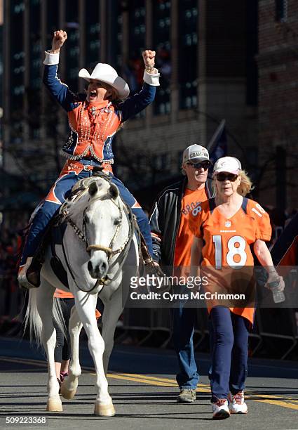 The Denver Broncos were celebrating their Super Bowl victory with a parade through the streets of Denver on Tuesday, February 09, 2016. At Union...
